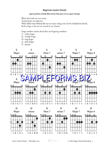Free Guitar Chord Chart Pdf